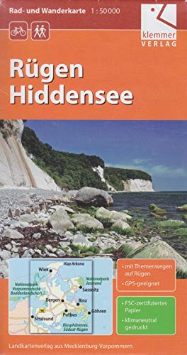Rad- und Wanderkarte Rügen - Hiddensee: Maßstab 1:50.000, GPS-geeignet, Erlebnistipps auf dem Kartenblatt von Unbekannt